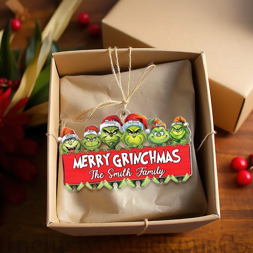 Personalized Merry Grinchmas Family Christmas Ornament - Image 3