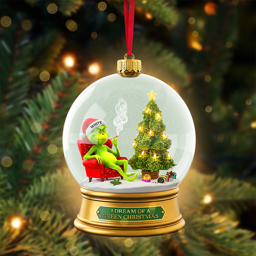 I Dream Of A Green Christmas - Personalized Green Chill Monster Ornament For Herb Lovers - Image 2