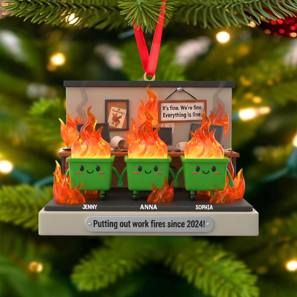 Putting Out Work Fires Since 2024! - Personalized Christmas Ornament For Coworkers - Image 3