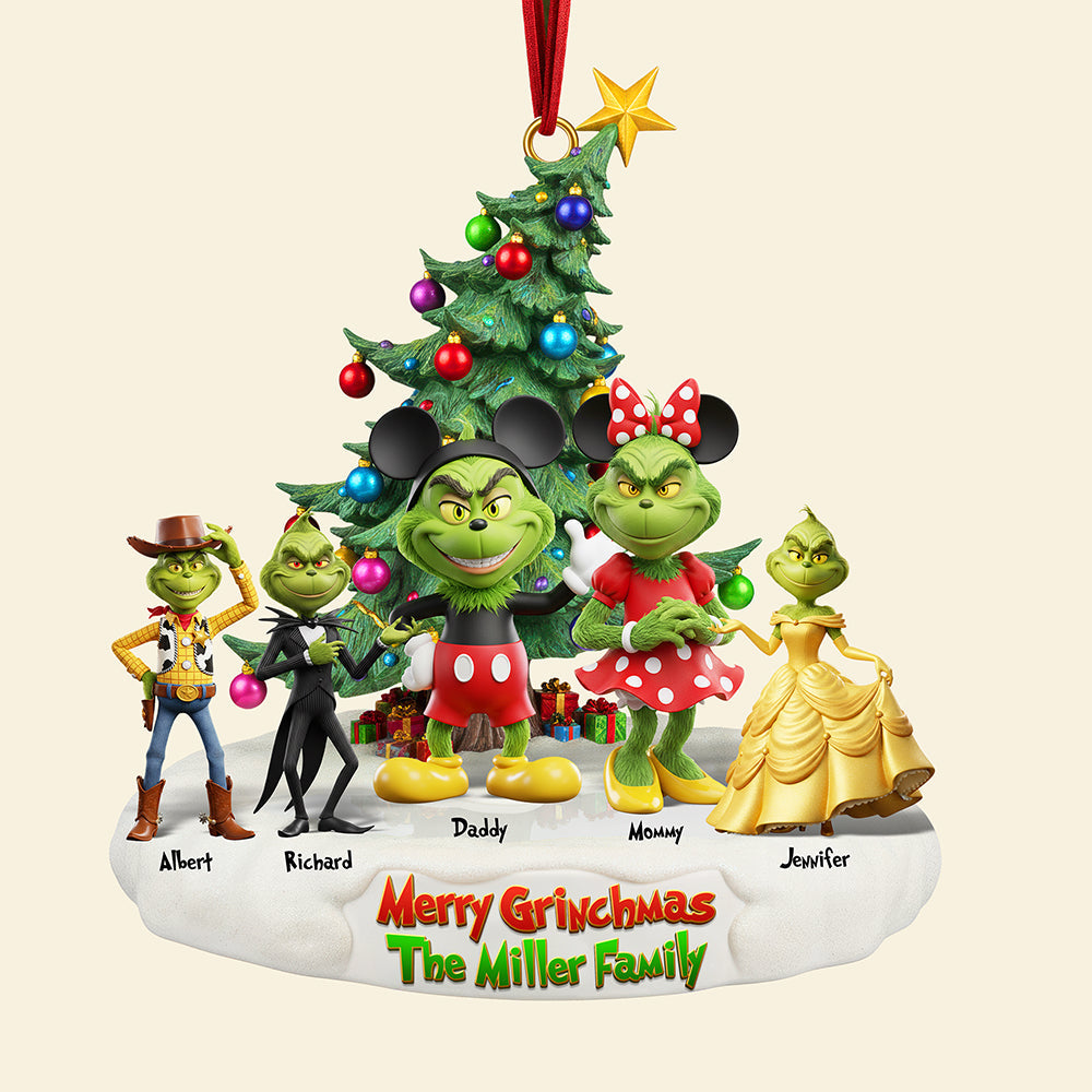 Bring Joy To The Season With Our Playful Green Family Christmas Ornament - Personalized Gift For Everyone! - Image 3