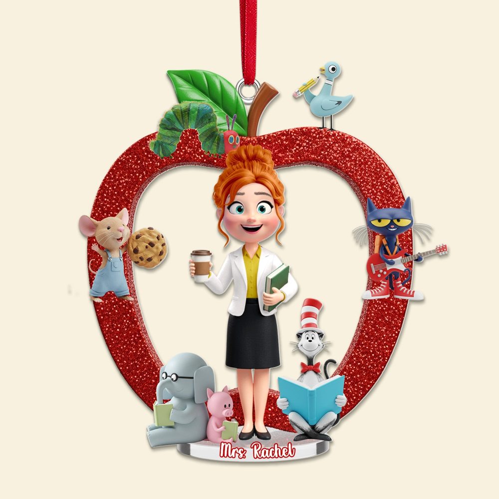 Celebrate Your Teacher: Personalized Teacher Apple Ornament - Custom Gift For Educators - Image 3