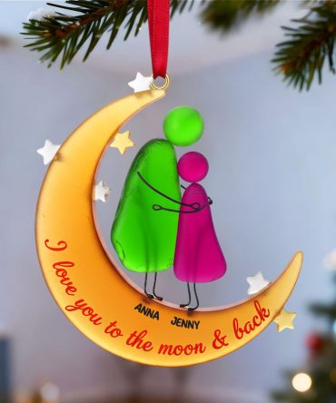 I Love You To The Moon & Back - Personalized Christmas Ornament, Custom Gift For Grandma And Loved Ones
