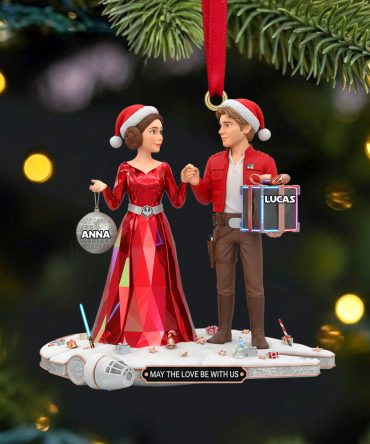 May The Love Be With Us - Personalized Christmas Ornament For Couples - Unique Gift For Him And Her