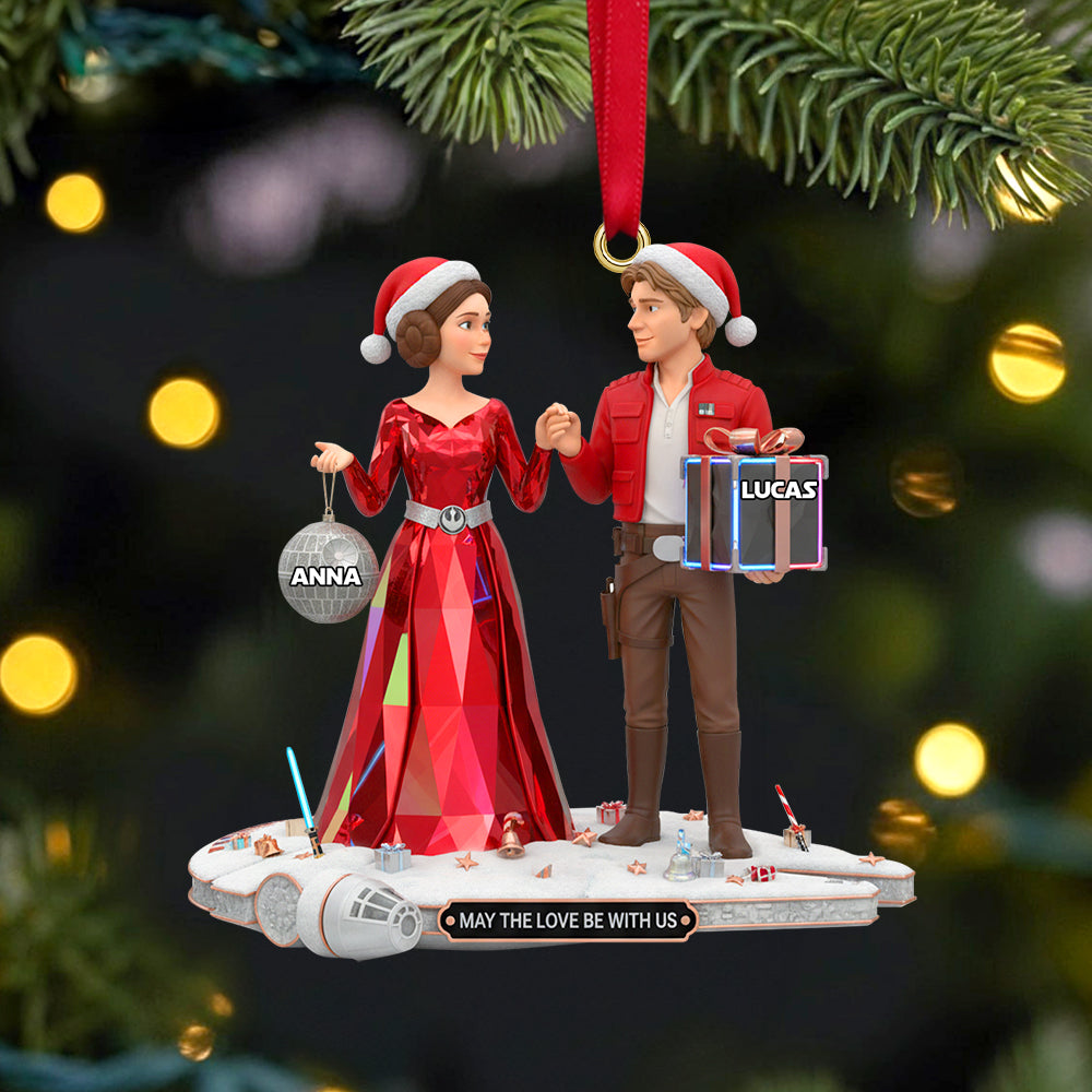 May The Love Be With Us - Personalized Christmas Ornament For Couples - Unique Gift For Him And Her