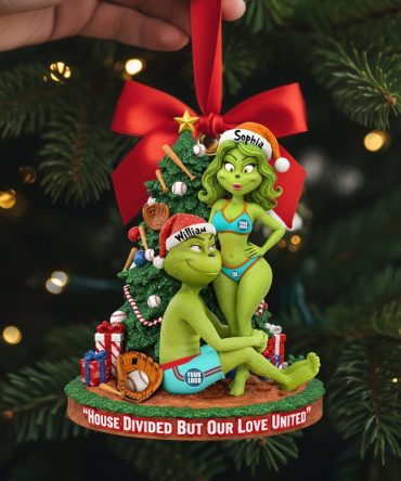 House Divided But Our Love United - Personalized Baseball Couple Ornament - Unique Gift For Couples