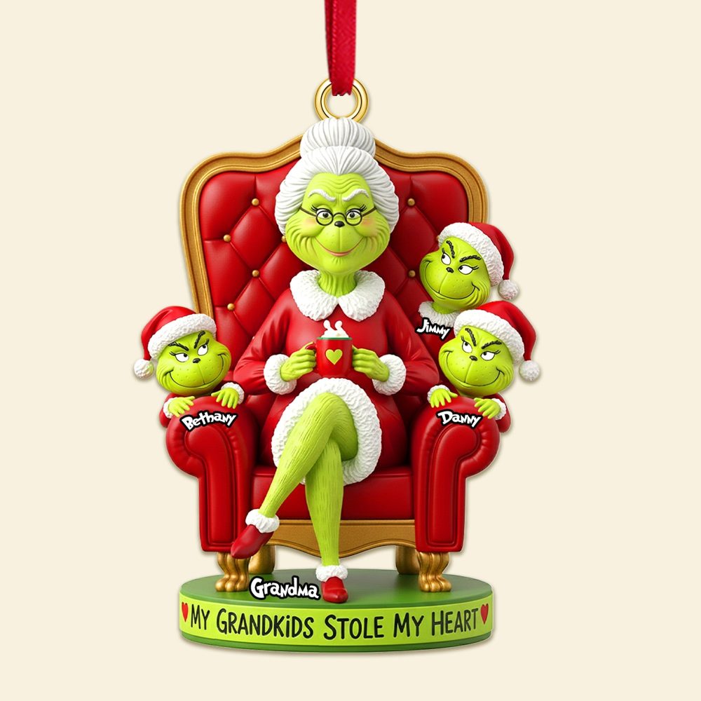 My Grandkids Stole My Heart Ornament - Personalized Christmas Gift For Grandparents - Image 3