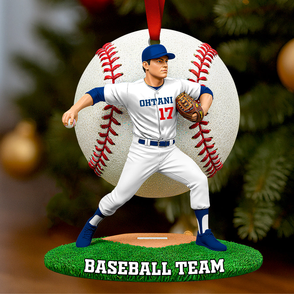 Celebrate The Spirit Of Baseball - Personalized Pitch & Shine Christmas Ornament