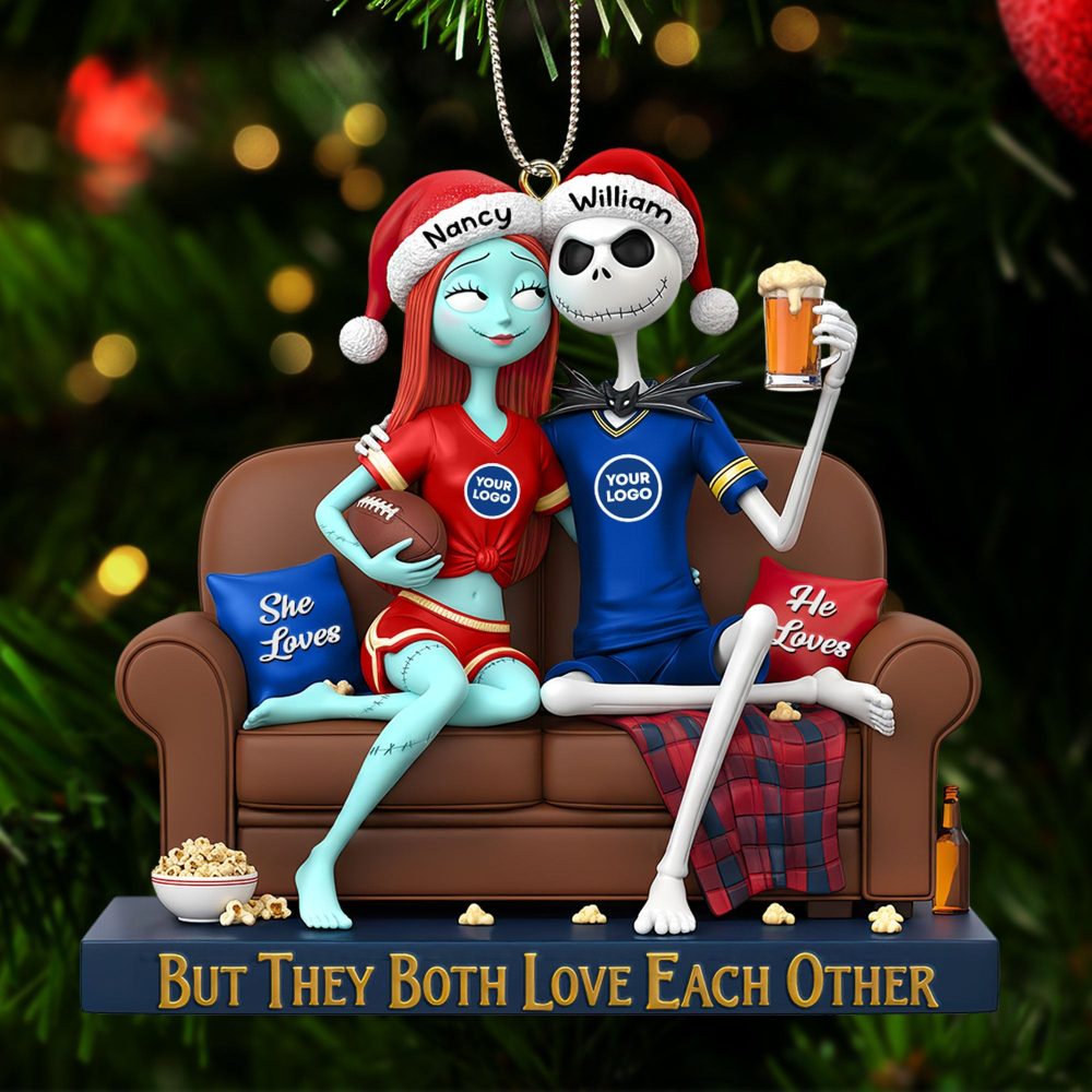 But They Both Love Each Other - Sporty Couple Christmas Ornament , Personalized Gift For Couples