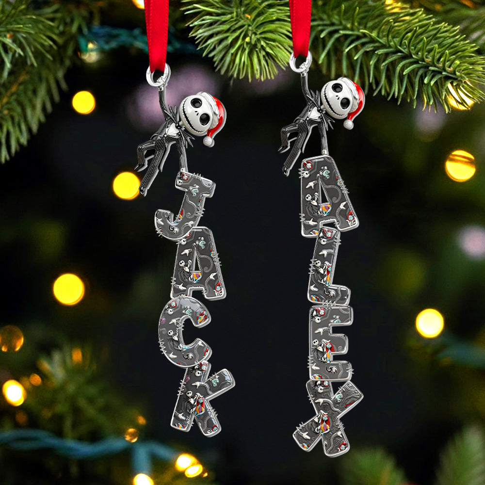 Embrace The Spookiness: Playful Spooky Name Art Ornament - Personalized Christmas Gift