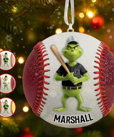 “Hit A Home Run With Your Holidays!” - Personalized Softball Ornament - Gift For Sports Lovers