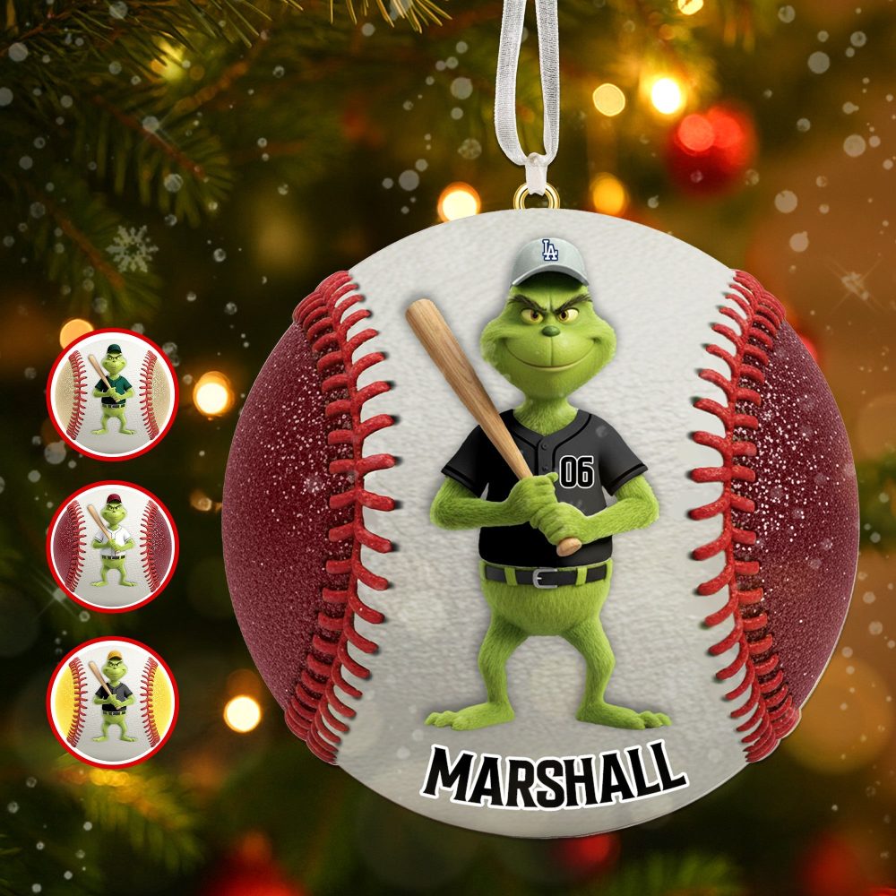 “Hit A Home Run With Your Holidays!” - Personalized Softball Ornament - Gift For Sports Lovers