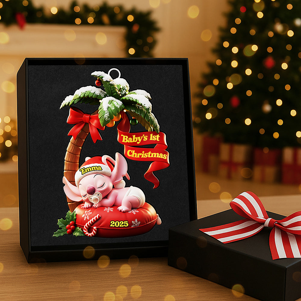Celebrate Baby'S 1St Christmas - Personalized Acrylic Ornament For Newborns - Image 3