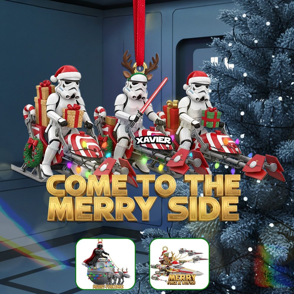 “Come To The Merry Side” - Personalized Cosmic Guardian Acrylic Ornaments - Unique Christmas Gift For Friends, Family & Collectors