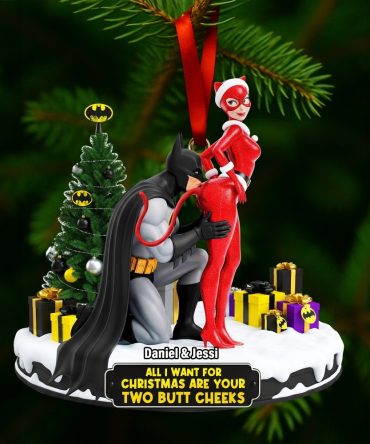 All I Want For Christmas Are Your Two Butt Cheeks - Personalized Cheeky Masked Couple Ornament