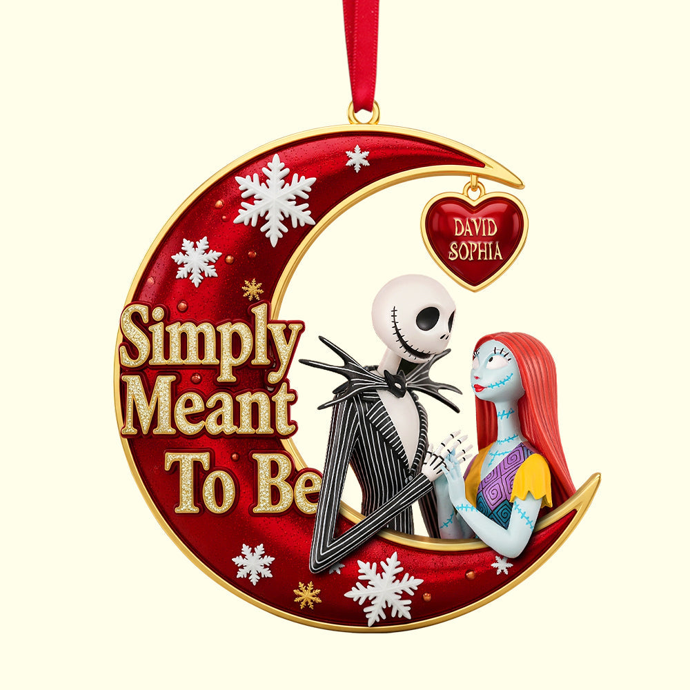 Simply Meant To Be - Personalized Christmas Acrylic Ornament For Couples - Image 3