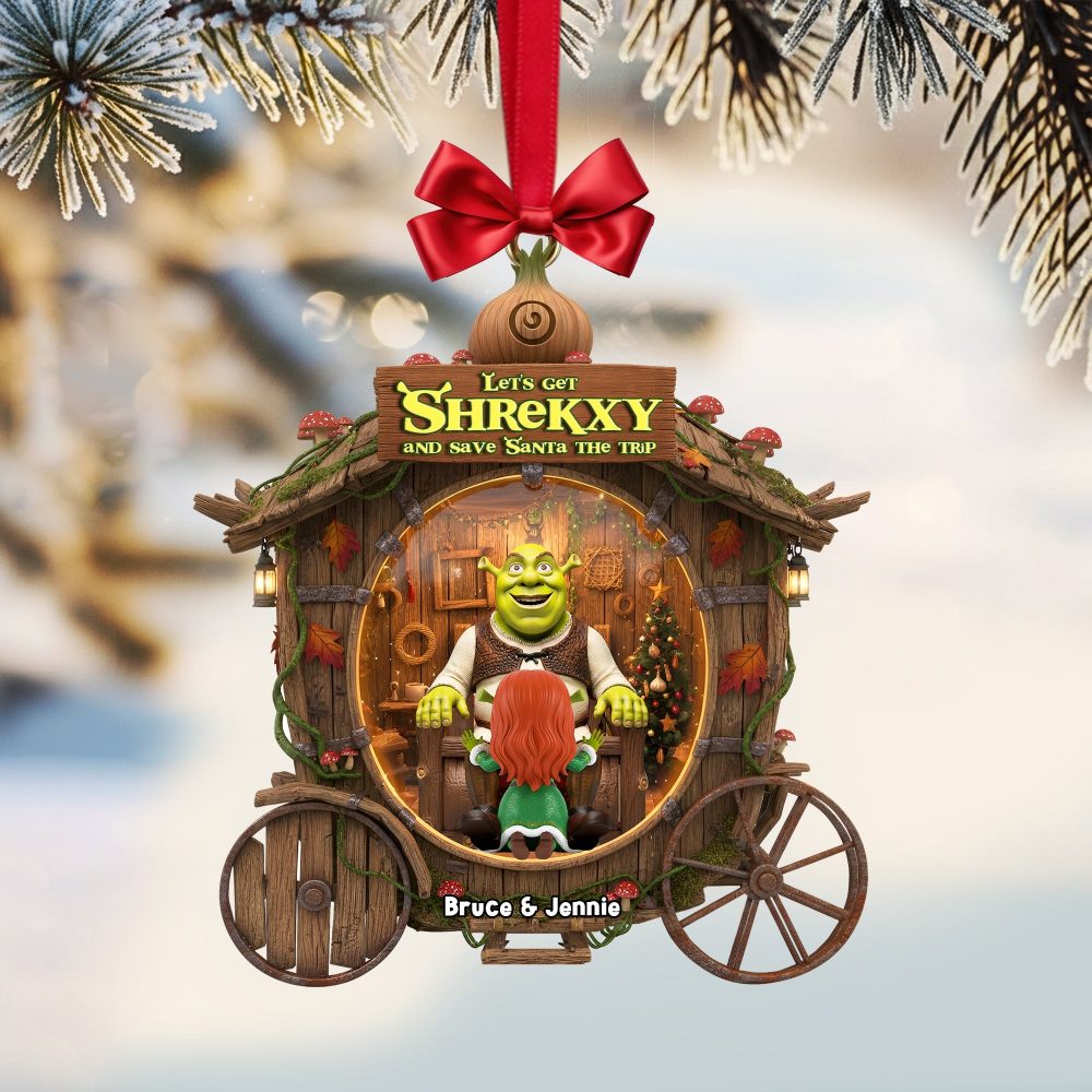 Let'S Get Shrekky - Personalized Christmas Ornament For Couples