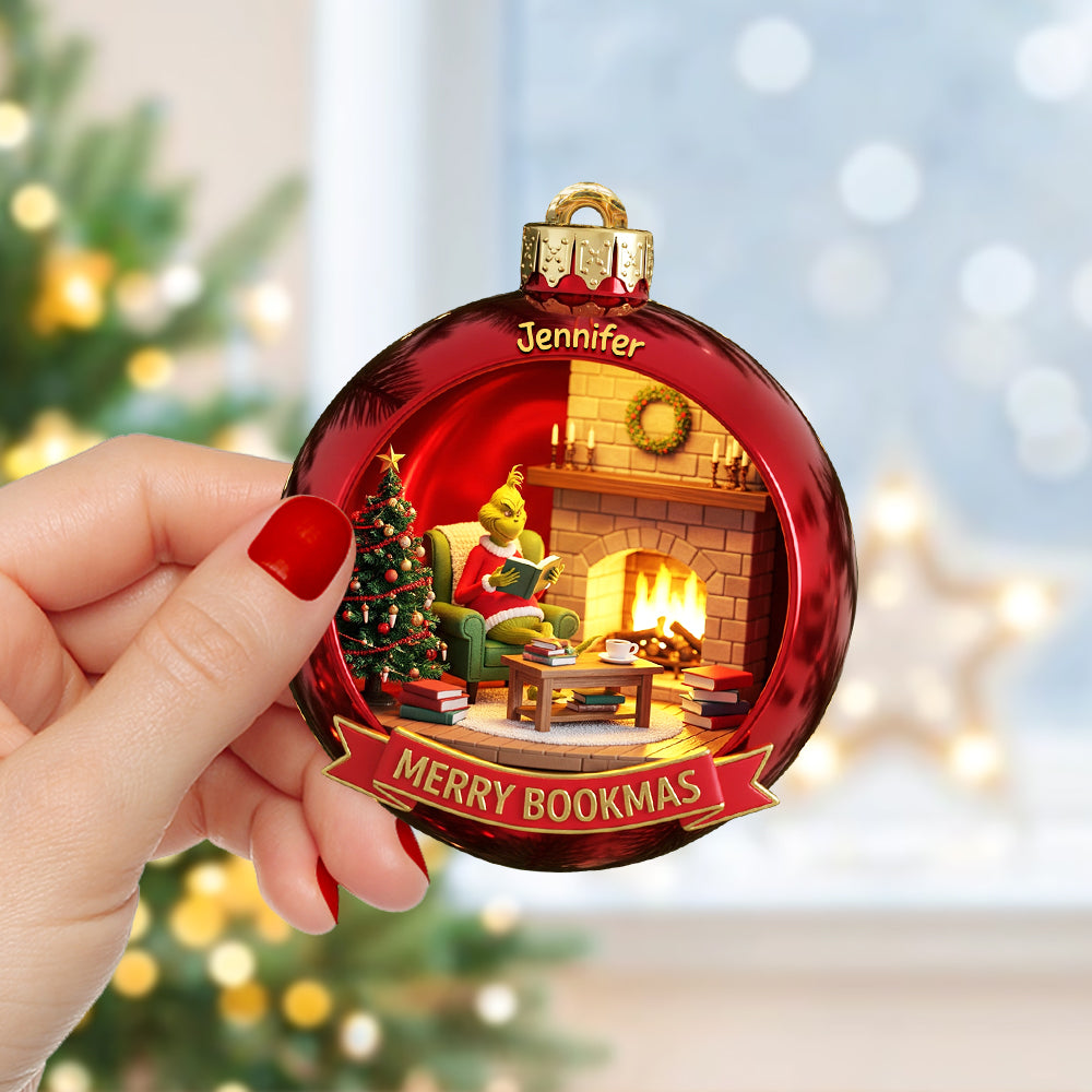 “Celebrate The Joy Of Reading” - Merry Bookmas Christmas Ornament - Personalized Gift For Book Lovers - Image 3