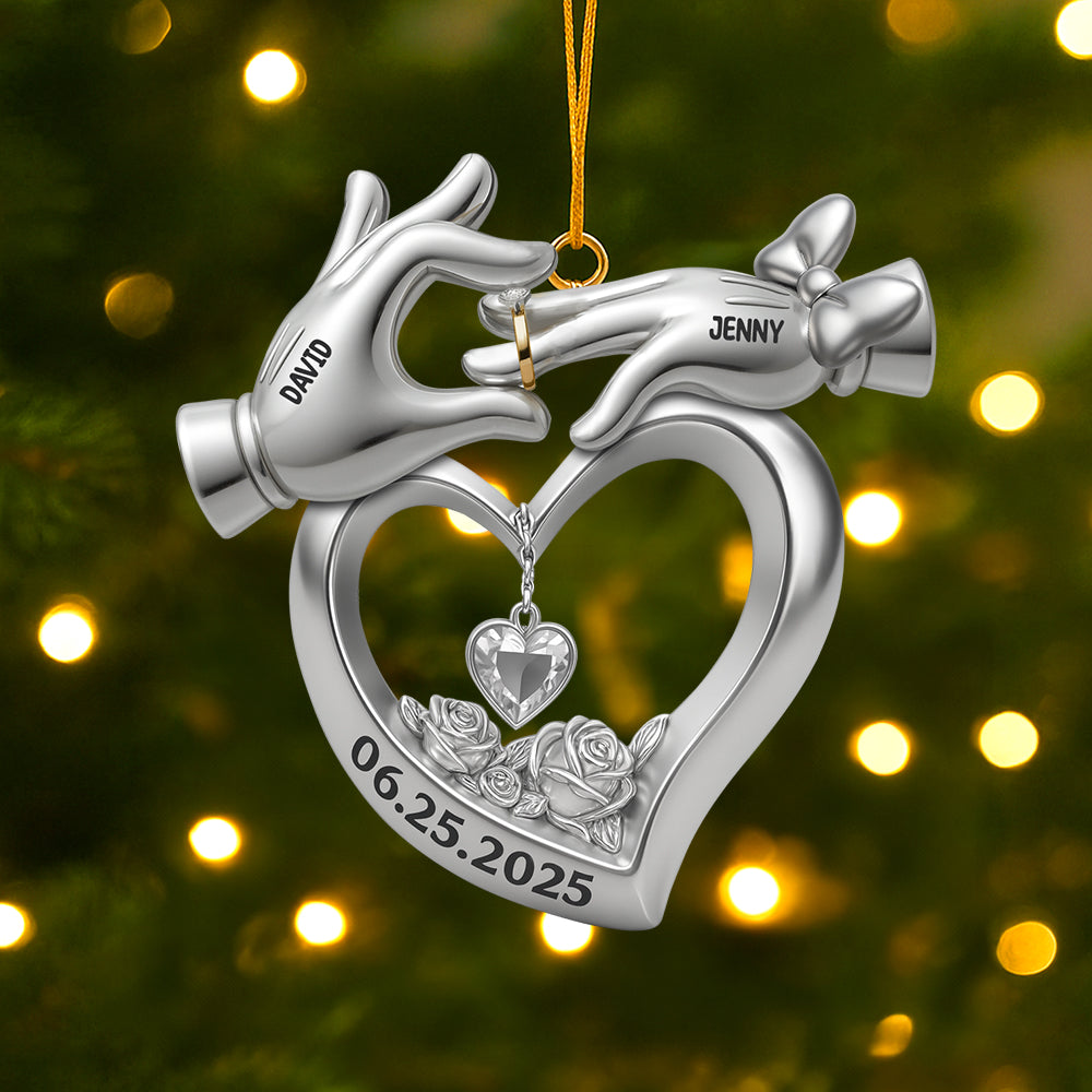Celebrating Love: Personalized Acrylic Ornament For Newlyweds - Perfect Custom Gift For Couples And Family - Image 4