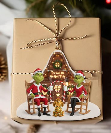 You And Me We Got This - Dog Lover Green Monster Couple Ornament - Personalized Christmas Gift For Couples