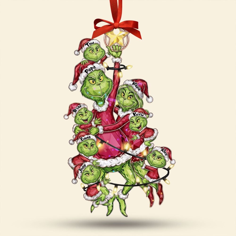 Celebrate Your Family With A Mischievous Twist - Personalized Family Tree Ornament - Image 4