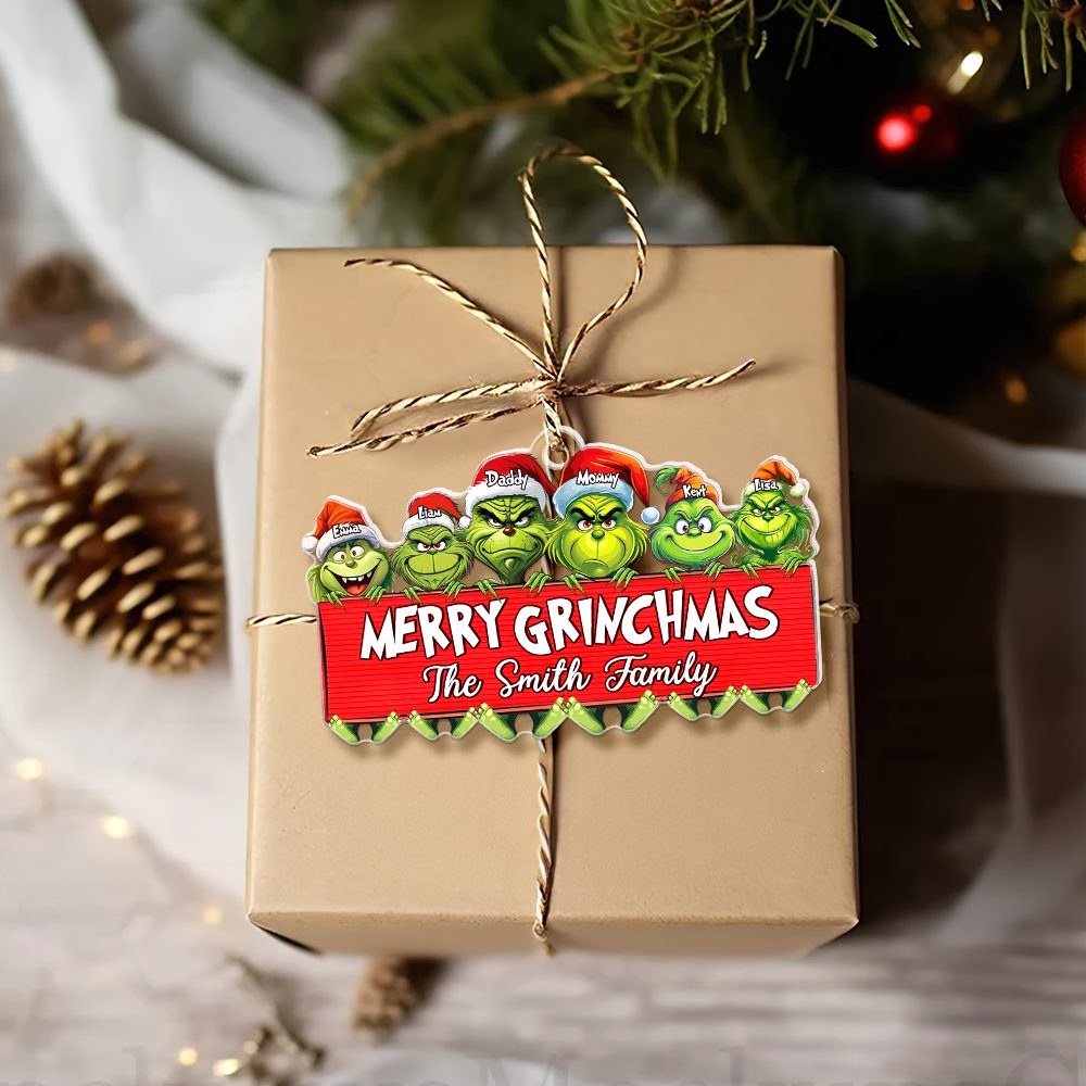 Personalized Merry Grinchmas Family Christmas Ornament - Image 5
