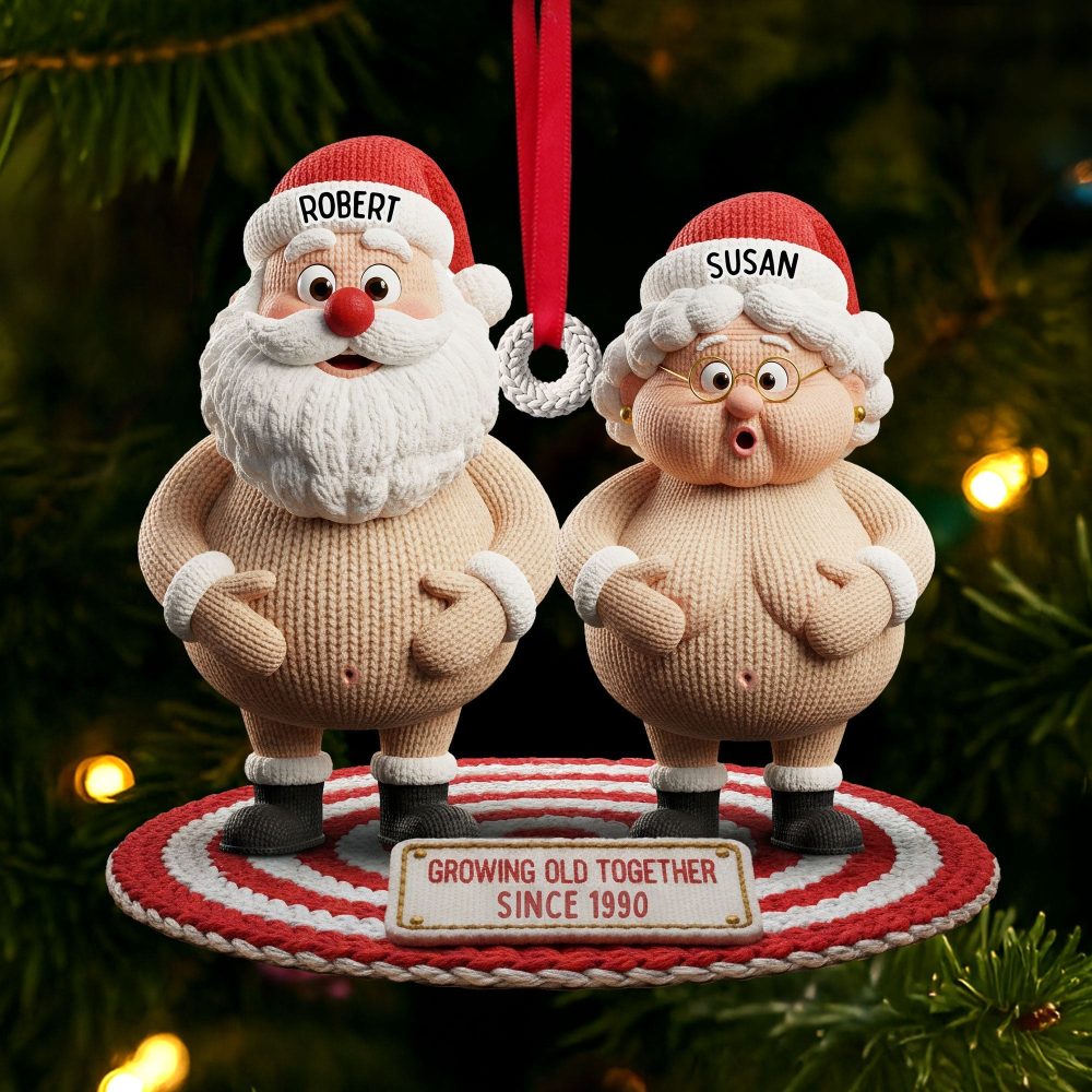 Growing Old Together With Laughter! - Naughty Old Couple Ornament - Personalized Gift For Couples, Friends, And Family - Image 3
