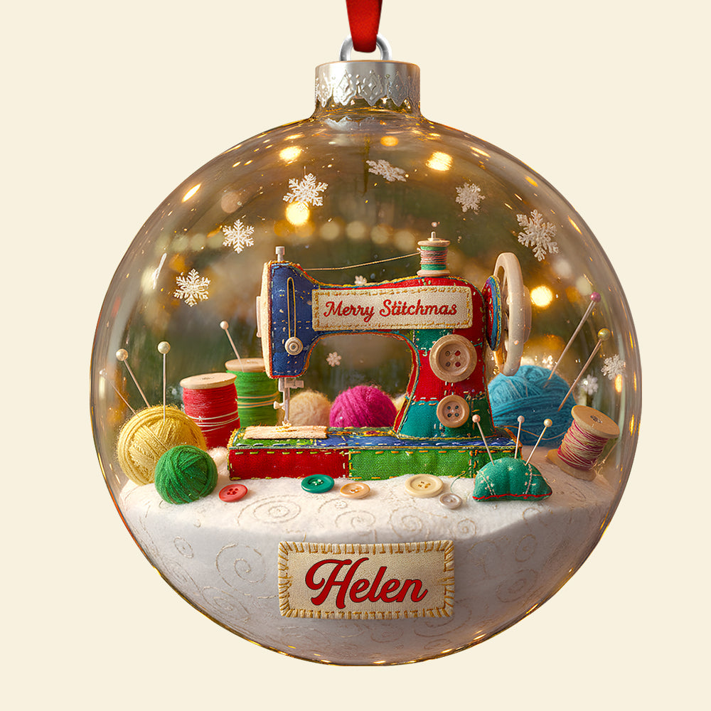 Merry Stitchmas Ornament – Personalized Gift For Sewing Lovers - Image 4