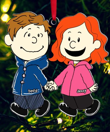 Custom Couple Christmas Ornament - Walking Hand In Hand