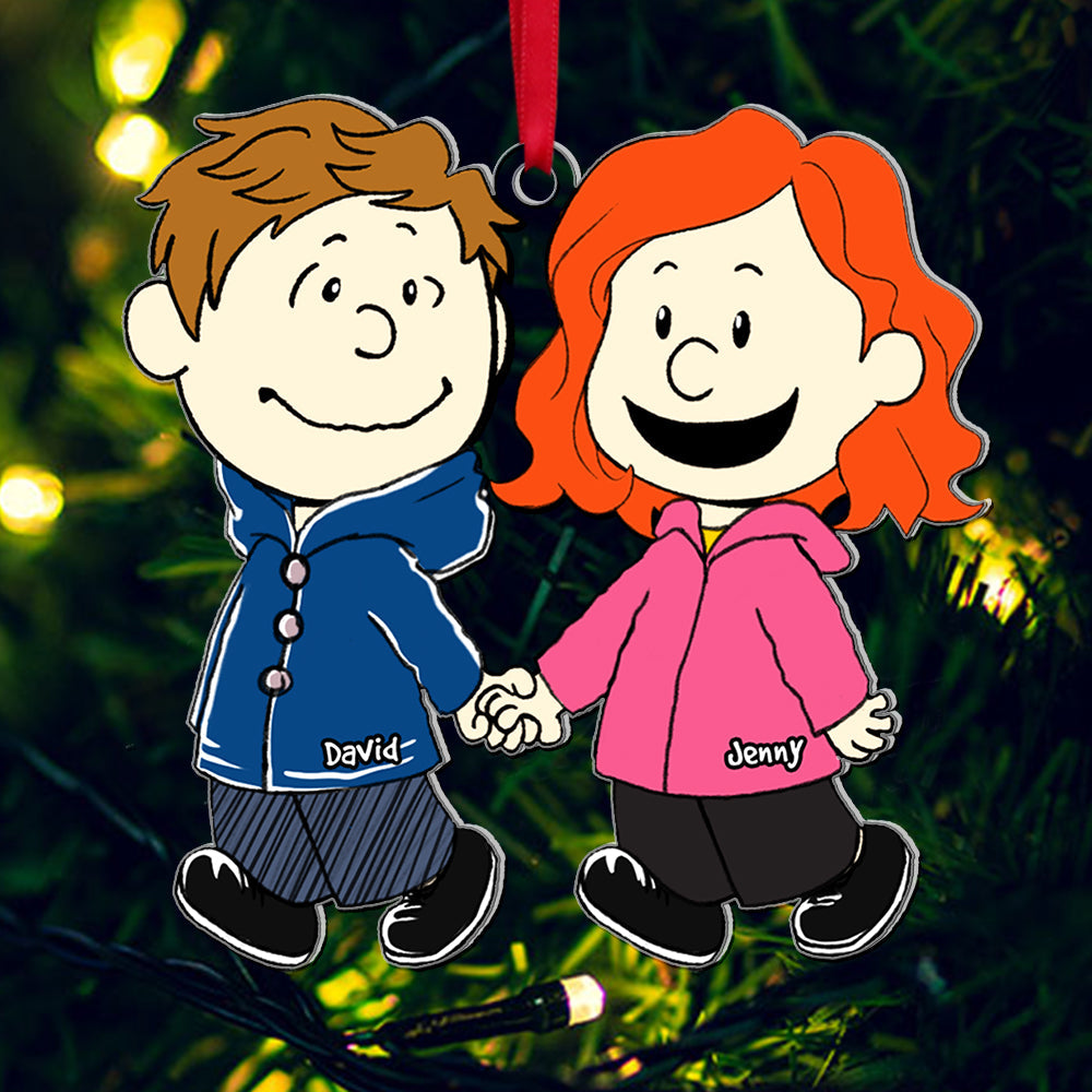 Love, Joy & Togetherness - Personalized Santa Claus Couple Ornament - Image 2
