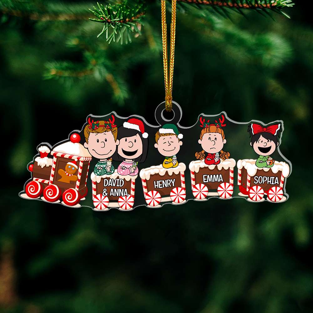 Personalized Family Train Christmas Ornament - Custom Acrylic Name Ornament - Image 2