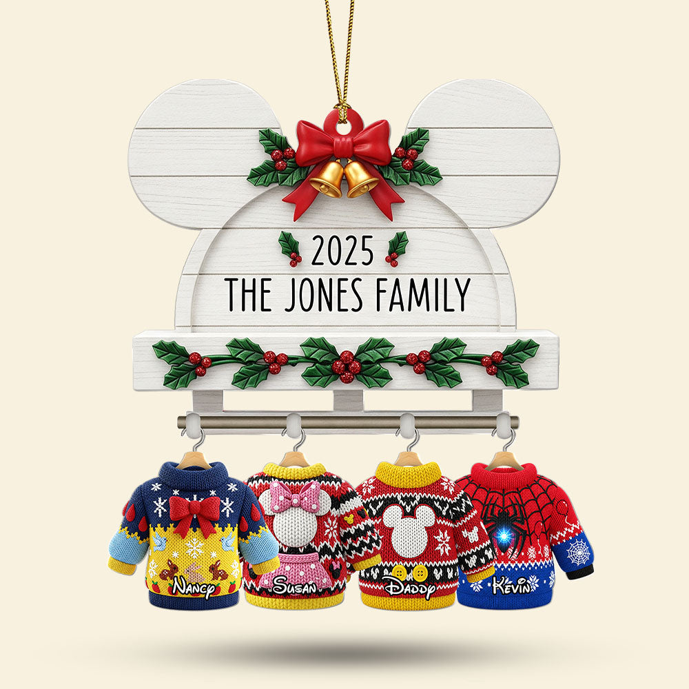 “Celebrate Family Moments” – Cute & Cozy Family Sweater Hanging Ornament - Personalized Gift For Family & Friends - Image 4
