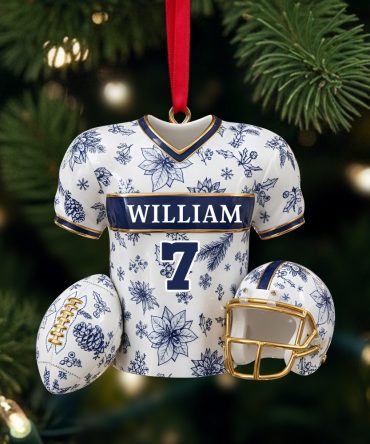 Celebrate The Season With A Touch Of Personalization! - Personalized Christmas Festive Jersey Ornament - Unique Holiday Gift For Family, Friends, And Sports Lovers