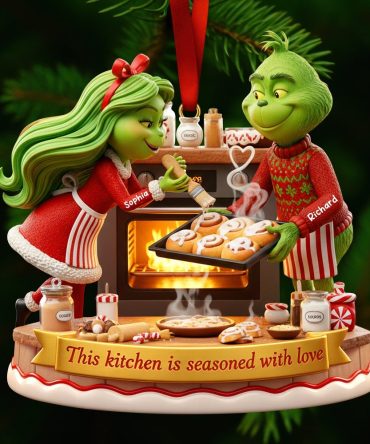 This Kitchen Is Seasoned With Love - Personalized Baking Couple Christmas Ornament