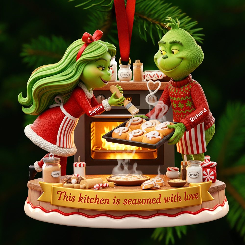 This Kitchen Is Seasoned With Love - Personalized Baking Couple Christmas Ornament
