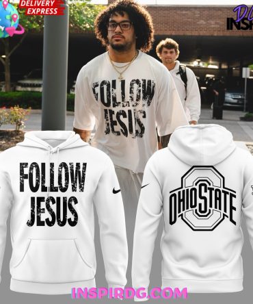 Ohio State Buckeyes Follow Jesus 2024 White Hoodie