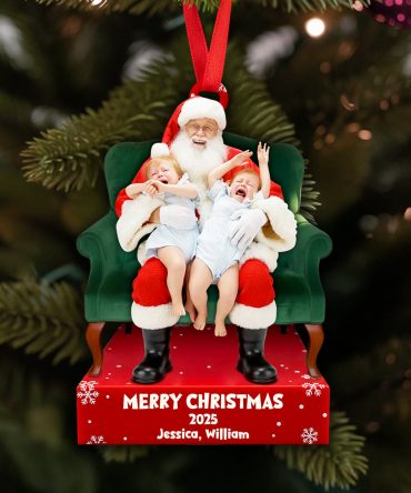 Merry Christmas With Santa – Personalized Ornament For Kids