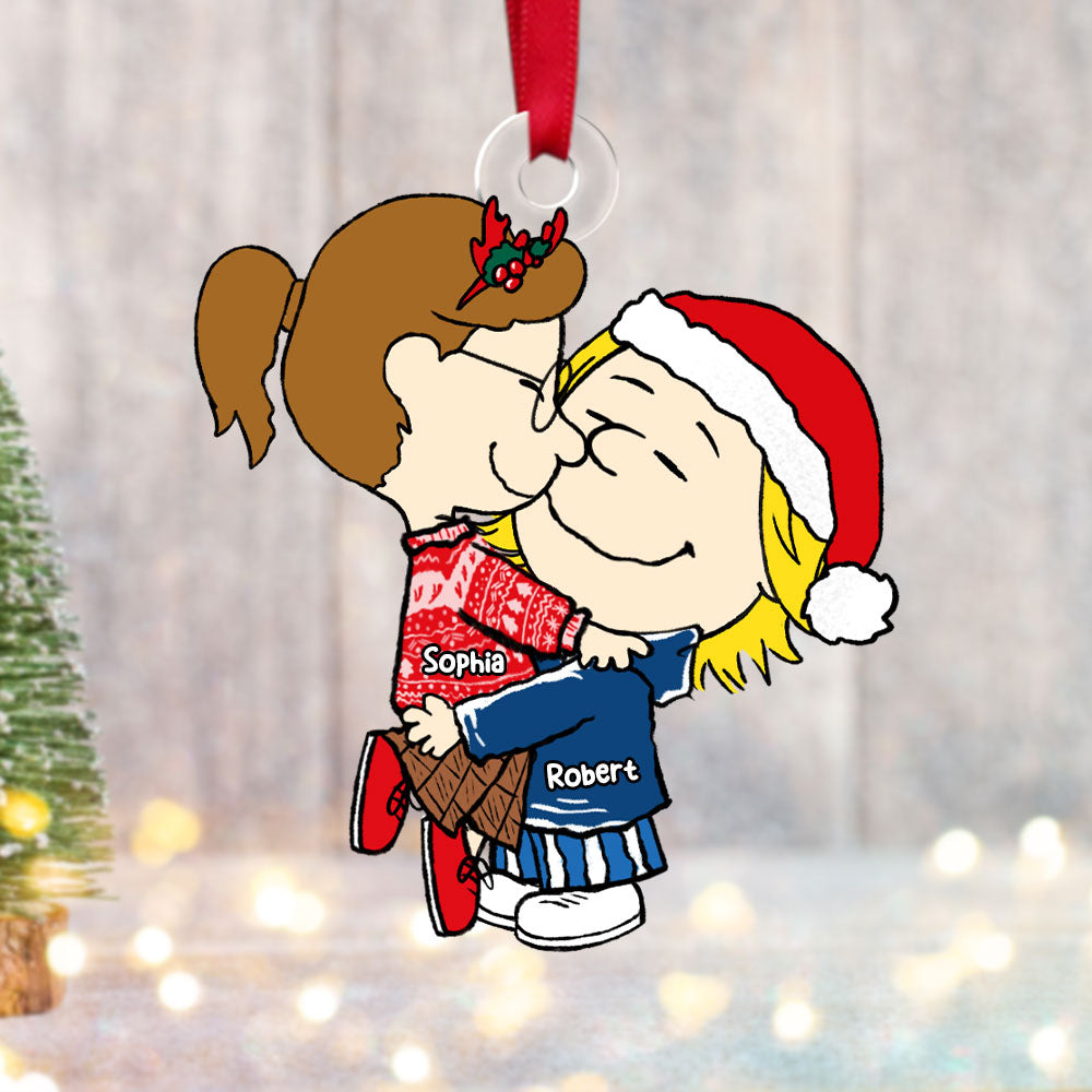 Love, Joy & Togetherness - Personalized Santa Claus Couple Ornament - Image 4