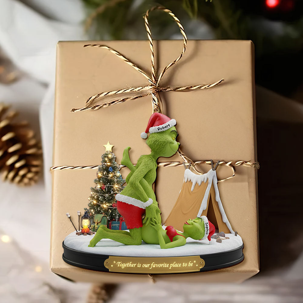 Together Is Our Favorite Place To Be - Cheeky Green Couple Ornament - Personalized Gifts For Couples - Image 3