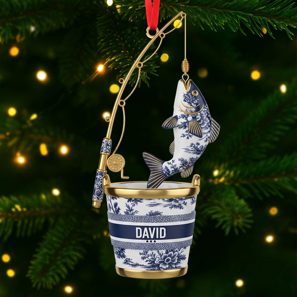 Hooked On Joy: Personalized Fishing Christmas Ornament - Custom Gift For Fishing Lovers, Adventurers, And Friends - Image 2
