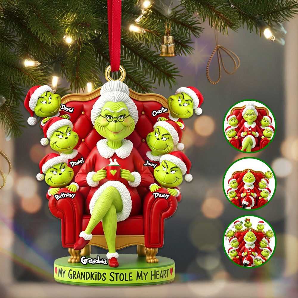 My Grandkids Stole My Heart Ornament - Personalized Christmas Gift For Grandparents - Image 2