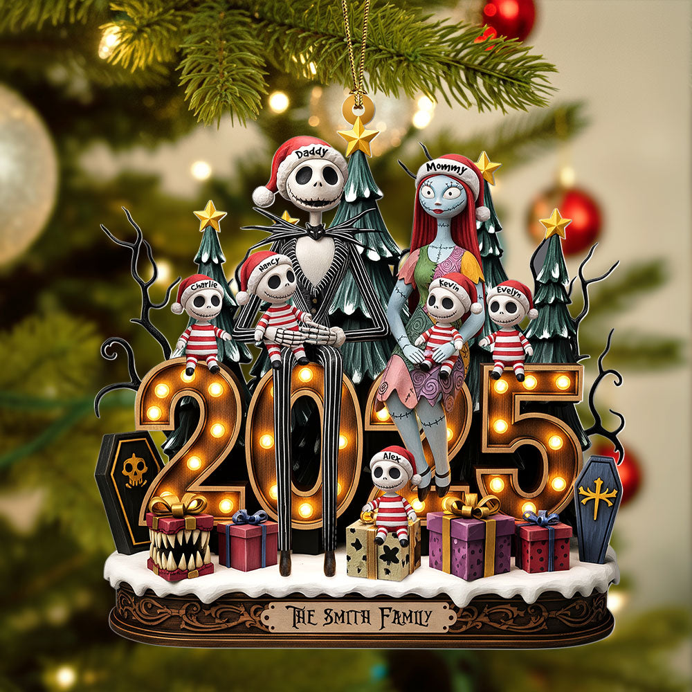 Bring Some Spooky Fun To Your Holidays! - Personalized Spooky Family Ornament For Halloween And Christmas Cheer