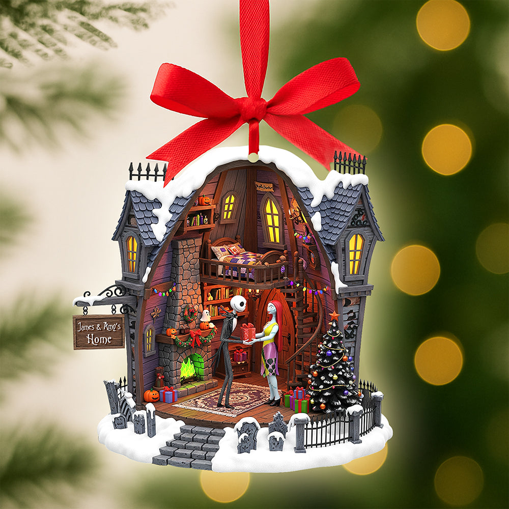 Spooky Love Christmas Ornament – Customizable Gift For Couples - Image 2