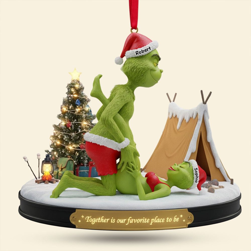 Together Is Our Favorite Place To Be - Cheeky Green Couple Ornament - Personalized Gifts For Couples - Image 4