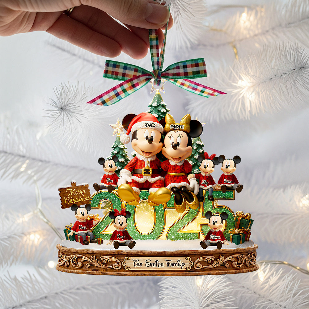 Celebrate Togetherness: Merry Family Glow Christmas Ornament - Personalized Gift For Families