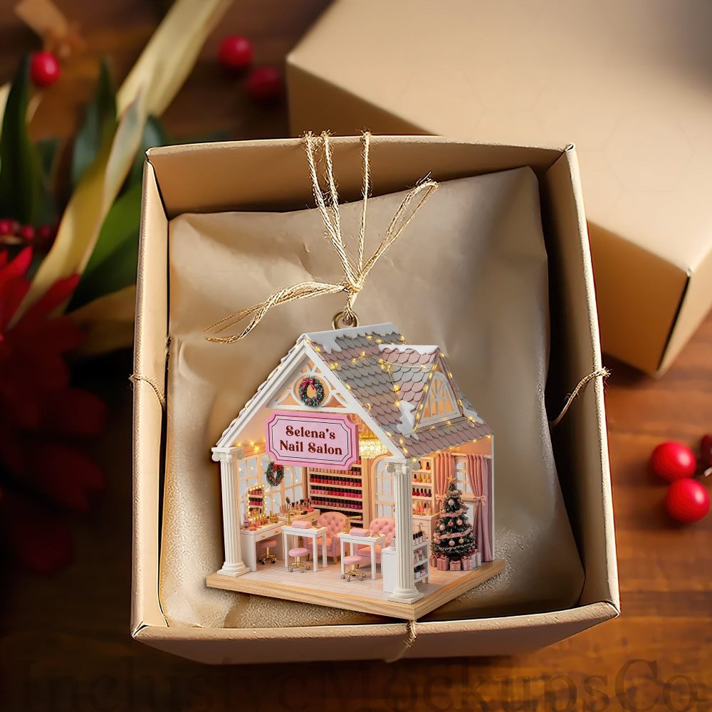 “Your Perfect Nail Retreat Awaits” - Nail Salon Miniature Acrylic Ornament - Personalized Gift For Her - Image 2