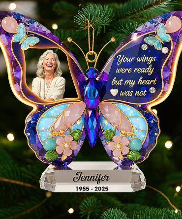 Your Wings Were Ready, But My Heart Was Not - Memorial Christmas Ornament - Personalized Gift For Loved Ones