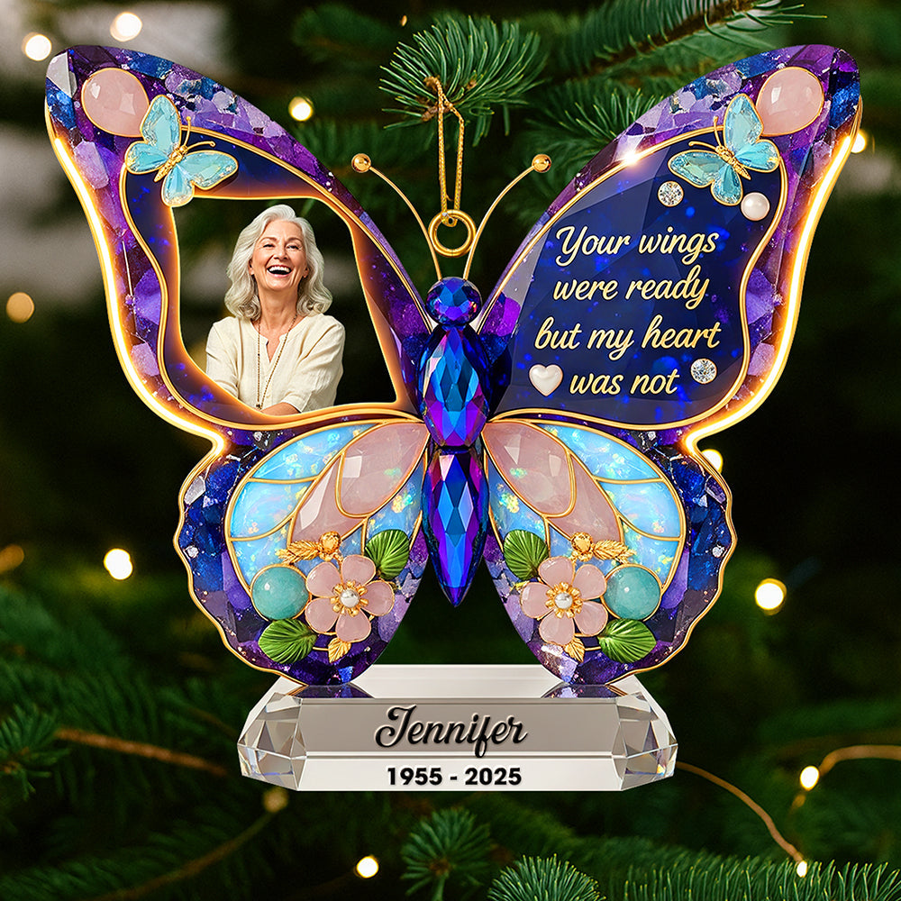 Your Wings Were Ready, But My Heart Was Not - Memorial Christmas Ornament - Personalized Gift For Loved Ones