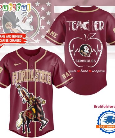 Florida State Seminoles Mascot Teacher Appreciation Month Baseball Jersey