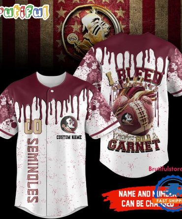 Florida State Seminoles Ncaa I Bleed Baseball Jersey