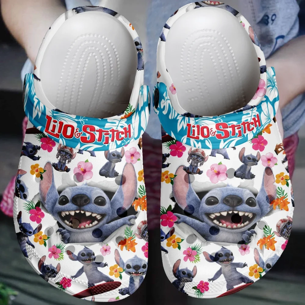 Lilo & Stitch Crocs Disney Lilo & Stitch Floral Clogs – Fun, Comfortable Kids' Footwear
